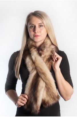 Polar polecat fur scarf - cream